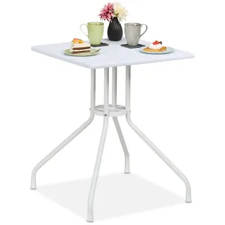 Relaxdays Gartentisch , Kunststoff, Metall , 62x73x62 cm , Gartenmöbel, Gartentische, Balkontische