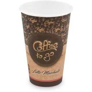 Kaffeebecher XL 'Coffee To Go' Latte Macchiato, Cappuccino 400ml 510ml, 50 Stk.