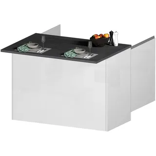 kochstation Unterschrank Kücheninsel KS-Sole 125 x 90 x 90 cm Weiß