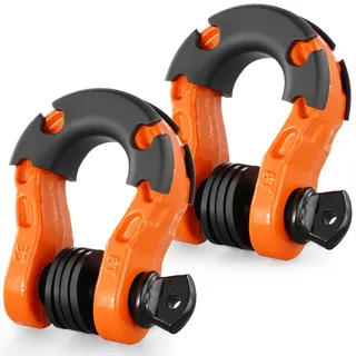 Vevor D-Ring-Schäkel 8 Tonnen, 2er-Set Schäkel aus legiertem Stahl, 30 Tonnen Bruchfestigkeit, mit 22 mm Schraubstift, Abschleppschäkel für Geländefahrzeuge für Jeep-Trucks, orange