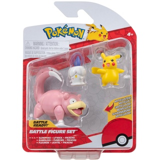 Pokémon PKW3056 Battle Figure Set-Lichtel, Pikachu, Flegmon