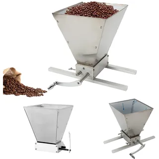 Manuelle Malzmühle, doppelt verstellbare Edelstahlwalzen, hohe Zerkleinerungsgeschwindigkeit , - Silber