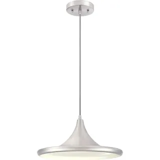 Dimmbare LED Pendelleuchte Massie Nickel gebürstet - Silber