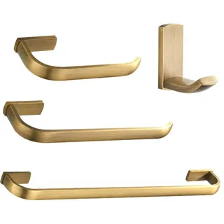 Flybath 4-teiliges Badezimmer Zubehör Set Messing Gebürstet Antik Wand