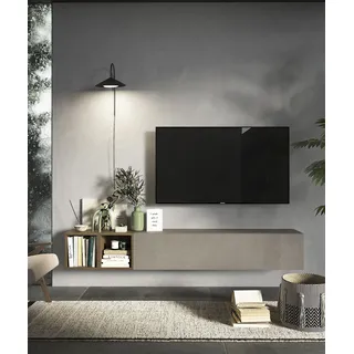 Home Affaire "Infinity, 2tlg. Breite 194 cm, Höhe variabel, Wohnwand", Spar-Set, 2 Stk. tlg., lehmfarben argilla, mercure nb holzstruktur),