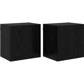 TV-Wandregale 2 pcs Schwarz Eichen-Optik 40,5x30x40cm - Schwarz