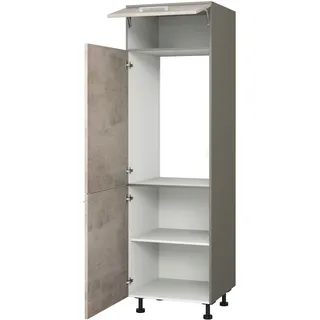 KOCHSTATION Kühlumbauschrank »KS-Trea SK-195-88« Stauraum ober- und unterhalb vom Küchenschrank, Breite 60cm Höhe 195cm, grau