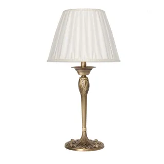 Exklusive Tischleuchte Simona 28cm Messing Bronze Stoff Nachttischlampe Leuchte