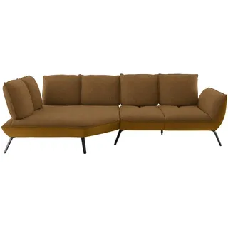Moderano Ecksofa , Goldfarben , Metall , Ottomane links, L-Form , 320x169 cm , Typenauswahl, Fußauswahl, Lederauswahl, Stoffauswahl, Armteilvarianten, Sitzqualitäten, seitenverkehrt erhältlich, Rücken echt , Wohnzimmer, Sofas & Couches, Wohnlandschaften, Ecksofas