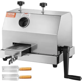 Vevor Kommerzieller Zuckerrohr-Entsafter, 49,9kg/h Hochleistungs-Zuckerrohr-Entsafter-Maschine mit 3 Edelstahlwalzen, 6,1 cm großer Einlass, manuelle Zuckerrohr-Entsafter-Presse für den privaten/gewerb