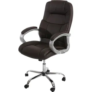 Profi-Bürostuhl Boston XXL Chefsessel Drehstuhl US-Version, 150kg belastbar, Kunstleder braun - Braun