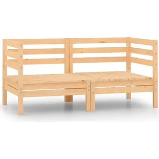 vidaXL 2-Sitzer-Gartensofa Kiefer Massivholz - Braun