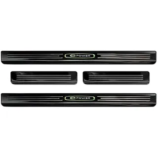 Avisa Schwarz Edelstahl Einstiegsleisten kompatibel mit Ford Mustang Mach-E 2020- 'E-Power' - 4-teilig