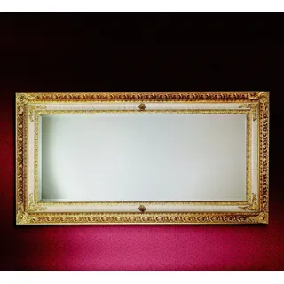 Klassischer Wandspiegel Holzrahmen Spiegel Möbel Gold 104x194 Glas Rahmen Wand