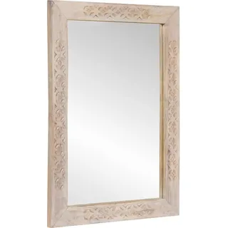 Wandspiegel Bleached White 70 x 50 cm Ingenieurholz und Glas - Weiß
