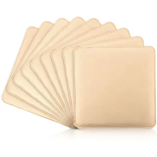 YAYODS 8er Set Sitzkissen aus Filz Stuhlkissen 35x35x2,5 cm Eckig, Beige | Quadratische Stuhlkissen aus beigem Polyesterfilz, Sitzauflage flach leicht gepolstert für Stühle,Hocker&Sitzbänke, stapelbar