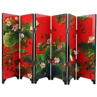 Lachineuse – Asiatischer Miniatur-Raumteiler – Lotusblumenmuster – Maße 24 x 47 cm – Japanisches Miniatur-Dekor – Traditionen Japans – Geschenkidee Japan, Asien