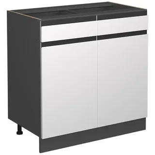 Vicco Schubladenschrank Küchenunterschrank R-Line 80 x 81,6 x 46 cm Weiß