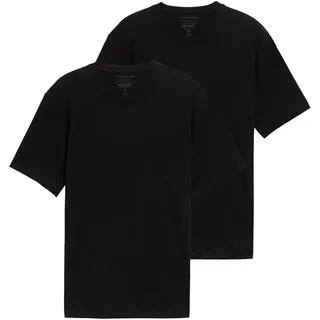 TOM TAILOR Herren 1037741 Doppelpack T-Shirt mit Rundhals-Ausschnitt aus Baumwolle, 29999-Black, XL (2er Pack)