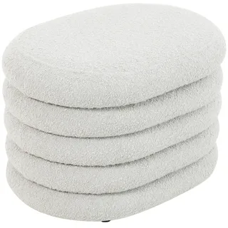 Svita Blossom S Hocker mit Stauraum Sitzhocker Ottomane Boucle-Polster Weiß