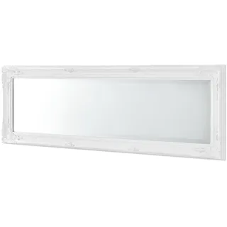 [en.casa] Wandspiegel Livorno 132x42 cm Ganzkörperspiegel im Eukalyptusholz Rahmen Antik Weiß
