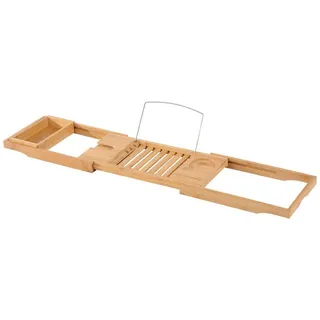 Homcom Badewannenablage Badewannenbrücke Wannenauflage Tablett Bambus Sekthalter , Holz , 218x5x105 cm , Badezimmer, Baden & Duschen, Duschregale & Duschablagen