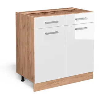 Vicco Schubladenschrank R-Line 80 x 81,6 x 46 cm Rot Hochglanz