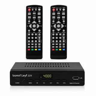 Bamof Leyf 2211 DVB-T2 Receiver & Kabel Receiver Digitales Kabelfernsehen H.265 HEVC FTA Full HD TV (DVB-C / C2, DVB-T/T2) + HD Kabel Kabelfernsehen für alle Kabelanbieter geeignet, 2X Fernbedienung