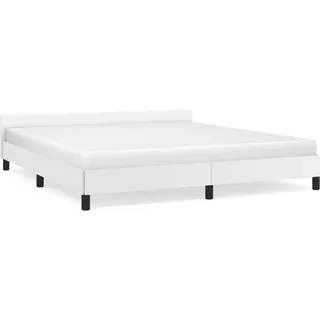 vidaXL Bettgestell mit Kopfteil ohne Matratze Weiß 160x200 cm - Weiß