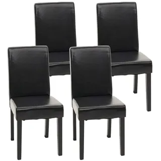 Mendler Esszimmerstuhl Littau Kunstleder schwarz 4er Set