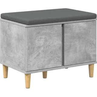 Flurbank mit Kissen mit Speicher Betongrau 60 x 38 x 46 cm - Grau