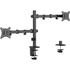 Gembird GEMBIRD Biurkowe ramię dla 2 monitorów -regulowane 17-32inch do 9kg (Tisch, 32.01"), Monitor Halterung, Schwarz