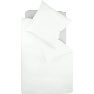 Fleuresse Interlock-Jersey-Bettwäsche colours weiß 1000 155 cm x 200 cm - Weiß