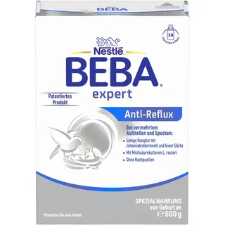 BEBA expert Anti-Reflux - AR Spezialnahrung von Geburt an, bei vermehrtem Aufstoßen und Spucken, Babynahrung, Baby-Milchpulver, 1er Pack (1 x 500g)