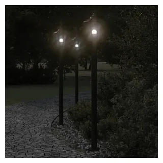 vidaXL Wegeleuchten 3 Stk. Schwarz 120 cm Edelstahl