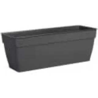 Pflanzentopf mit Wasserbehälter - 40 cm - anthrazit - Weiß