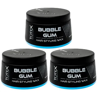 Totex Haar-Styling-Wachs, Bubblegum, regulärer Halt, Profi-Friseur-Paste, für Herren, Pflege, Kaugummi, Haarwachs, 150 ml, 3 Stück