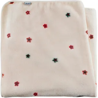 Sterntaler Babydecke Bauernhof Blumen - Schmusedecke mit Allover Motiv - Kuscheldecke Baby aus weichem Plüsch - Kinder Decke, Ecru