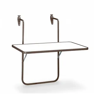 BEST Freizeitmöbel Balkontisch 60 x 40 x 0 cm Braun/Weiß