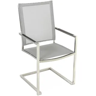 Freischwinger Venus Edelstahl - Batyline silber Armlehnen Aluminium