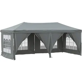 vidaXL Partyzelt Faltbar mit Seitenwänden Anthrazit 3x6 m - Grau