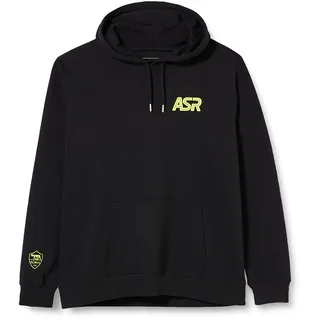 GIL ASR Schwarz Sweatshirt mit Kapuze, Schwarz und Neongelb, Extra Large Unisex-Erwachsene, Schwarz und Neongelb, XL