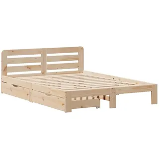 vidaXL Massivholzbett ohne Matratze 120x200 cm Kiefernholz