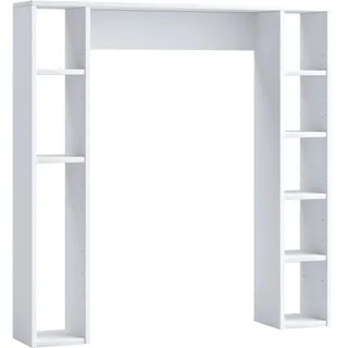 Mid.you Badezimmerregal , Weiß , Holzwerkstoff , 6 Fächer , 98x100x18 cm , stehend , Badezimmer, Badezimmerregale, Badregale