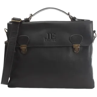 LECONI kleine Umhängetasche für Damen und Herren Schultertasche Ledertasche aus Büffel-Leder mit Überschlag natur Frauen Männer vintage Look unisex retro Leder 32x26x5cm schwarz LE3079-buf