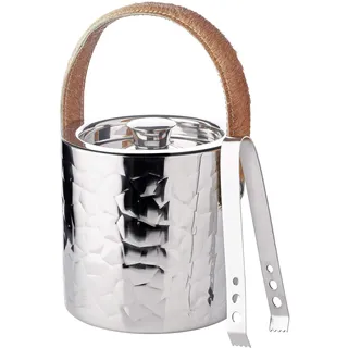 EDZARD Champagnerkühler Capri (Ø 43 cm, H 24 cm), Edelstahl doppelwandig, gemustert, für 6 Flaschen – Sektkühler, Flaschenkühler groß, Weinkühler, Getränkekühler, Schale für Sekt & Eiswürfel