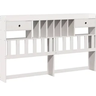 vidaXL Kopfteil mit Stauraum Weiß 180 cm Massivholz Kiefer - Weiß