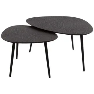 Kawola Couchtisch Lauca 2ER SET Schwarz Metall , Dreieckig , 80x41x59 cm , Wohnzimmer, Wohnzimmertische, Couchtische
