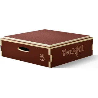 Yes4All UP3S 3 in 1 Plyo Box aus Holz mit rutschfester Oberfläche, 20,3 cm H, Plyometric Box Plattform für Sprungtraining, Sprungkästen für Home Gym Übung und Outdoor Workout, Rot