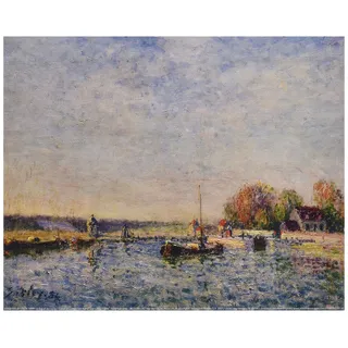 Unbekannt Neue imagesaffiche 24 x 30 cm der Canal du Loing/Kanal of Loing/Der Kanal von Loing